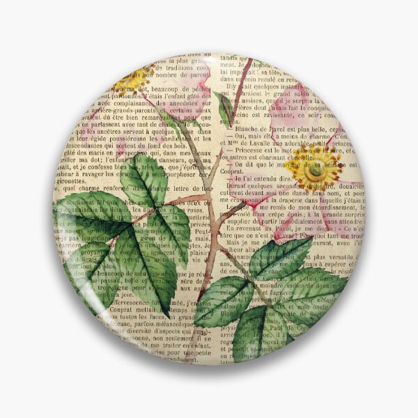 Item preview, Botanical print, on old book page - dogrose designed and sold by Art by Lilia.
