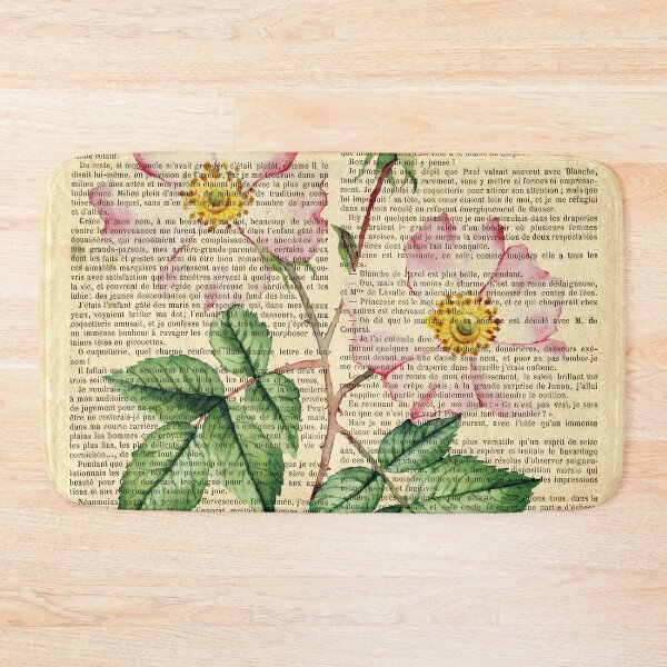 Item preview, Botanical print, on old book page - dogrose designed and sold by Art by Lilia.