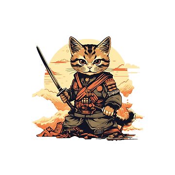 Katze in Rüstung Kunst | Sticker