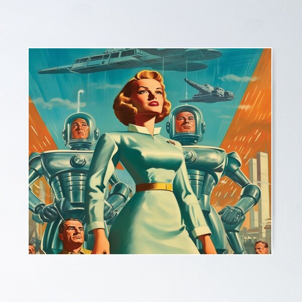 Item preview, 1950s SciFi Movie Poster - Retro Color designed and sold by Smiling Collie Designs.