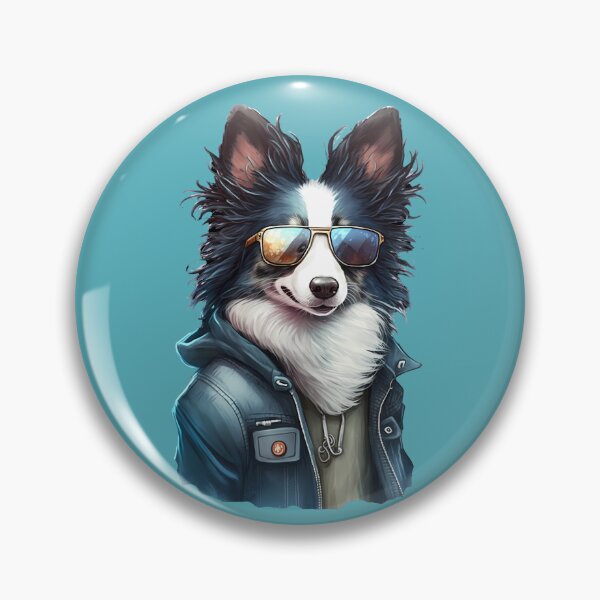Item preview, Cute Collie wearing a denium jacket and sunglasses. designed and sold by HouseOfRosy.