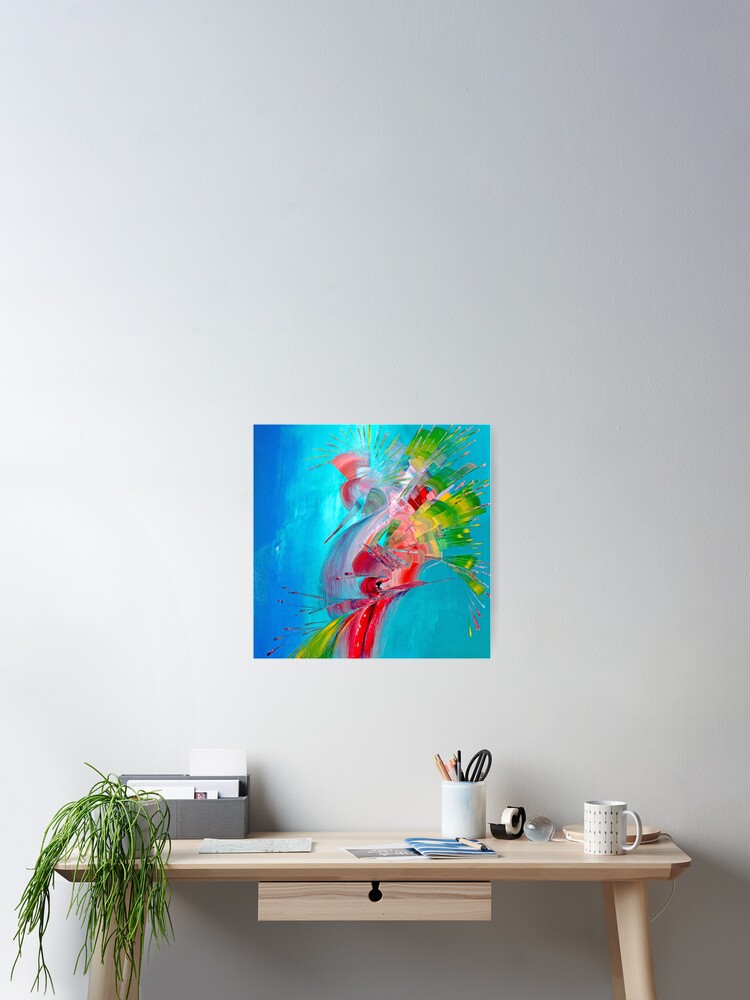 Aperçu 2 sur 3. Poster avec l'œuvre L oiseau des iles créée et vendue par ElioraBousquet.