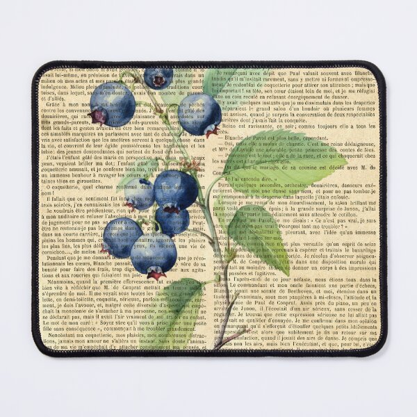 Item preview, Botanical print, on old book page - blueberry designed and sold by Art by Lilia.