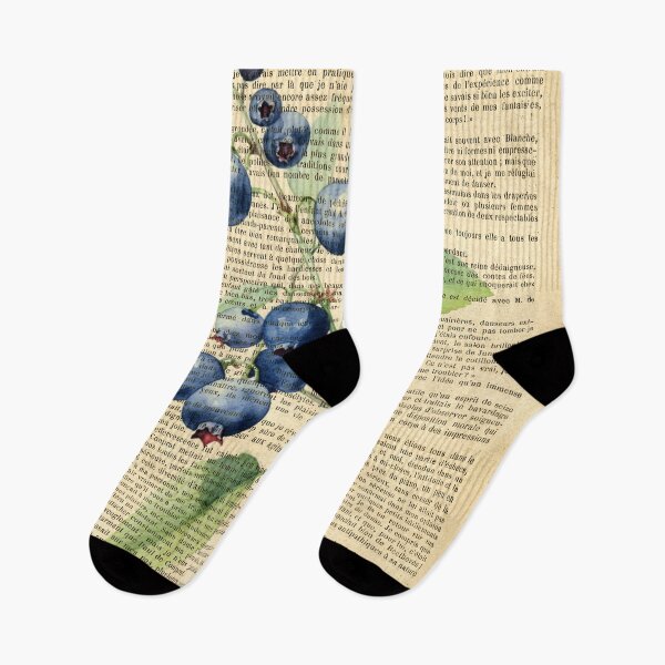 Item preview, Botanical print, on old book page - blueberry designed and sold by Art by Lilia.