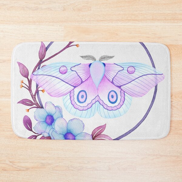 Item preview, Blue Purple Moth with Floral Ring designed and sold by Twirling-ink.