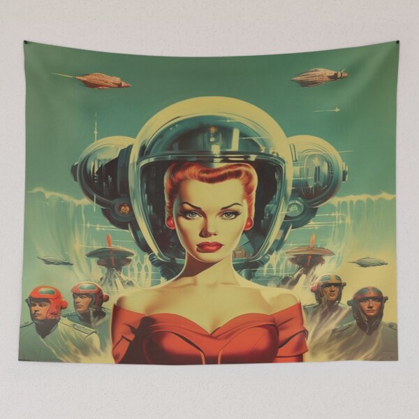 Item preview, 1950s SciFi Movie Poster - Retro Color designed and sold by Smiling Collie Designs.