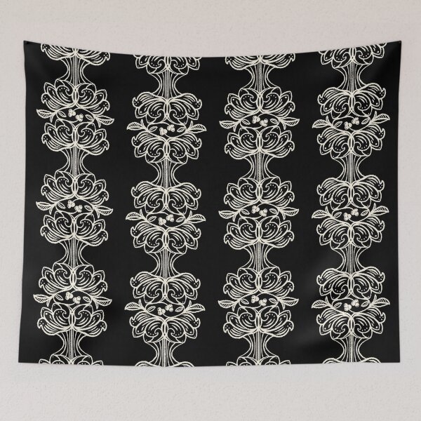 Item preview, French Country Floral Stripe Cream on Black designed and sold by Christine Philbrick.