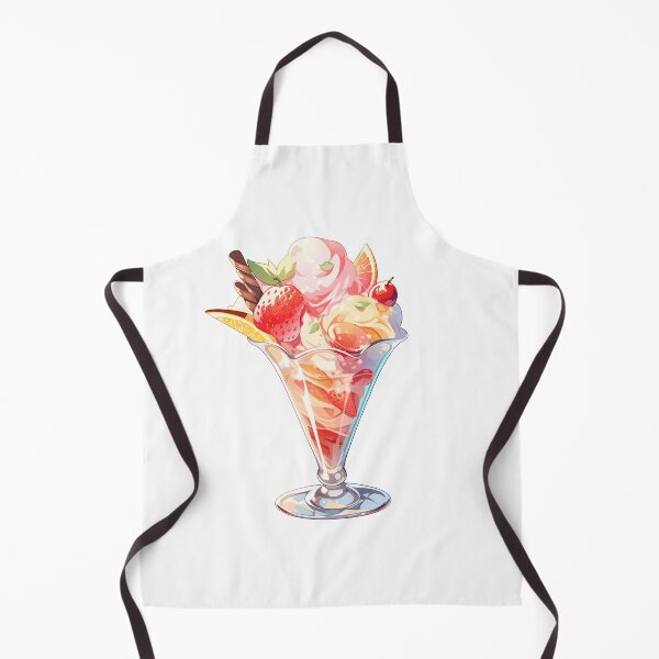 Item preview, Cute Kawaii Colorful Summer Fruit Ice Cream in a Glass designed and sold by CozyKawaiiArt.