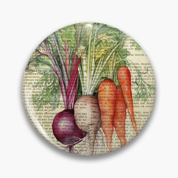 Item preview, Botanical print, on old book page - garden vegetables designed and sold by Art by Lilia.