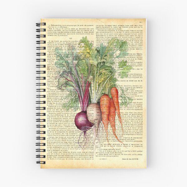 Item preview, Botanical print, on old book page - garden vegetables designed and sold by Art by Lilia.