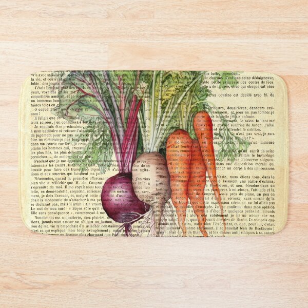 Item preview, Botanical print, on old book page - garden vegetables designed and sold by Art by Lilia.