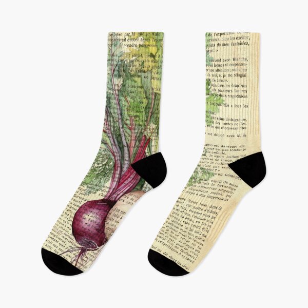 Item preview, Botanical print, on old book page - garden vegetables designed and sold by Art by Lilia.