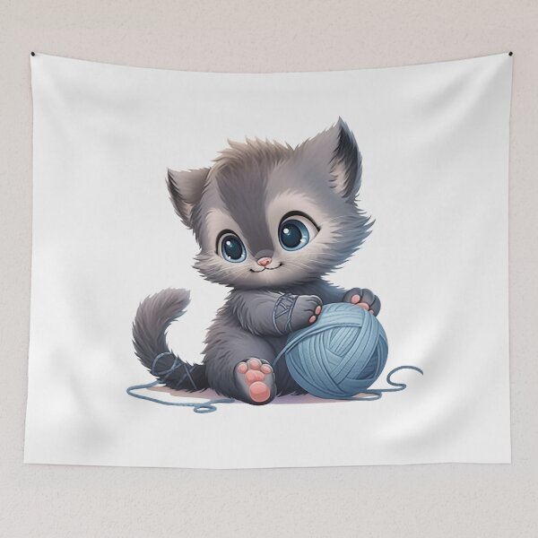 Item preview, Delicate Baby Kitten - Tiny and Curious Companion designed and sold by PaintbrushPlace.