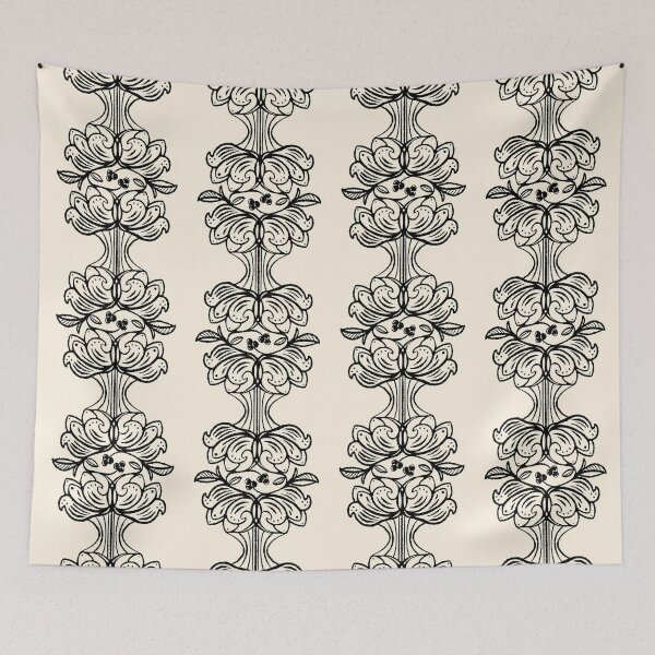Item preview, French Country Floral Stripe Black on Cream designed and sold by Christine Philbrick.