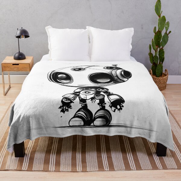 Item preview, Little adorable robot: black and white sketch designed and sold by byaz3.