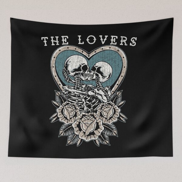 Item preview, The Lovers, Old School, Neo Traditional, Roses / Kissing Skeletons designed and sold by Proverbial Wisdom Design.