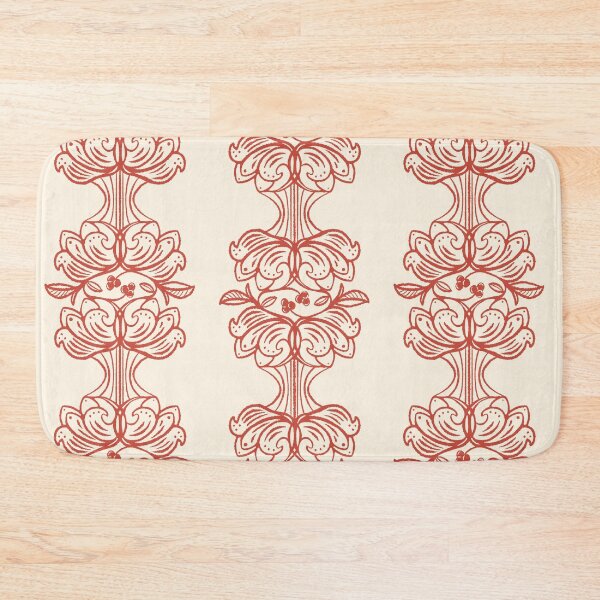 Item preview, French Country Floral Stripe Red on Cream  designed and sold by Christine Philbrick.