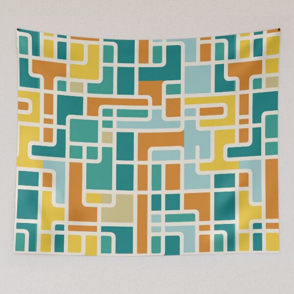 Item preview, El metro: un patrón textil retro moderno de mediados de siglo de DecoTiler designed and sold by DecoTiler.