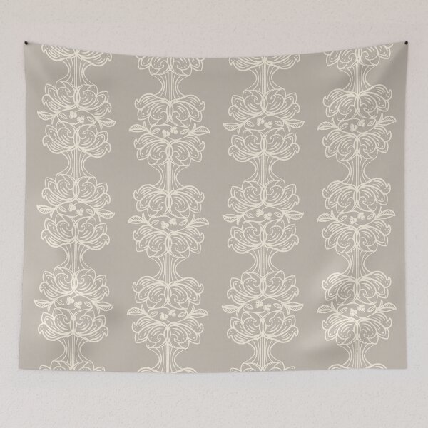 Item preview, French Country Floral Stripe Cream on Taupe designed and sold by Christine Philbrick.