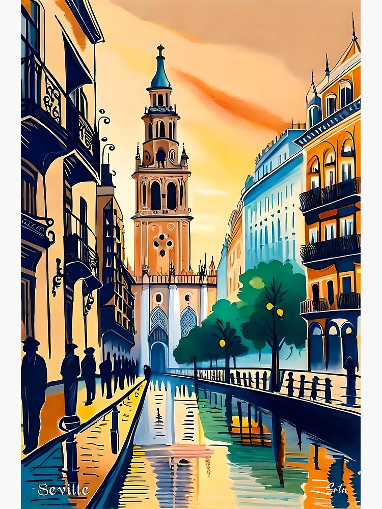 Seville Spain Vintage Minimal Retro Travel Poster | Poster