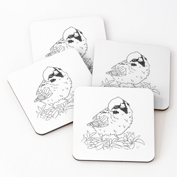 Item preview, Soaked cute sparrow tilting its head designed and sold by AmeliaTsang.