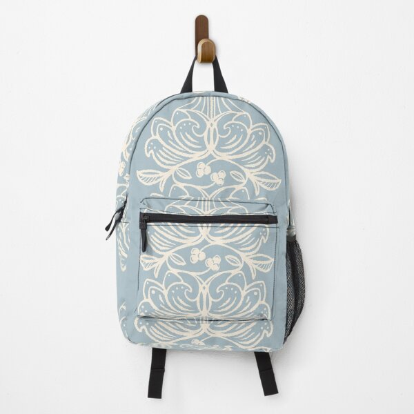 Item preview, French Country Floral Stripe Cream on Blue designed and sold by Christine Philbrick.