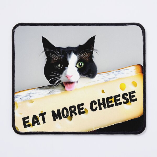 Item preview, eating cheese is a sin cat with head in cheese.  designed and sold by Socool101.
