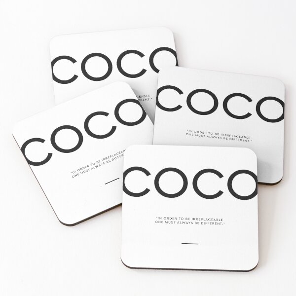 Color coco chanel quote Coasters (Set of 4) for Sale by THEARTOFQUOTES