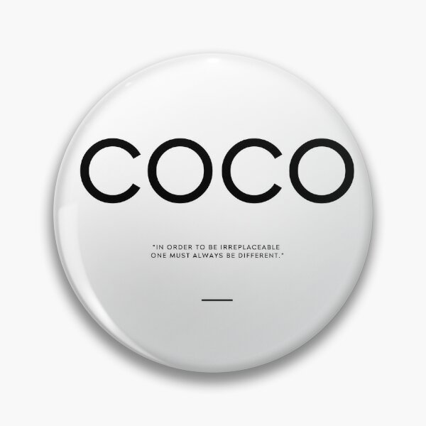 coco chanel dress quote blk Pin for Sale by THEARTOFQUOTES