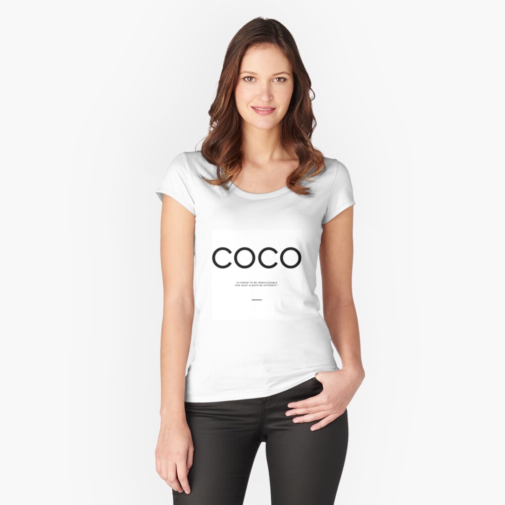 coco chanel irreplaceable quote Fitted Scoop T-Shirt for Sale by  THEARTOFQUOTES