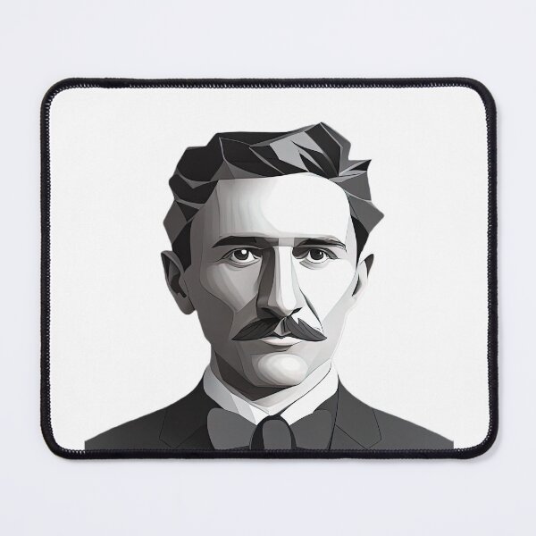 Artikelvorschau, Nikola Tesla BW (Weiß BG) entworfen und verkauft von PolygonXYZ.