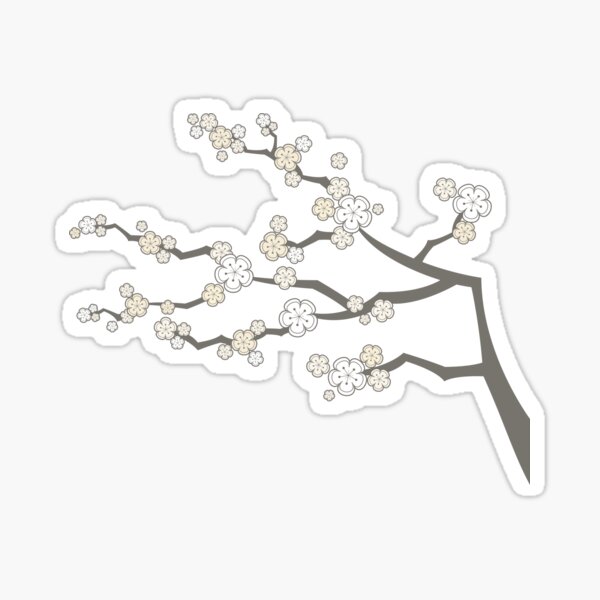Item preview, White Oriental Cherry Blossoms On Charcoal | Zen Japanese Sakura Flowers © fatfatin  designed and sold by fatfatin.