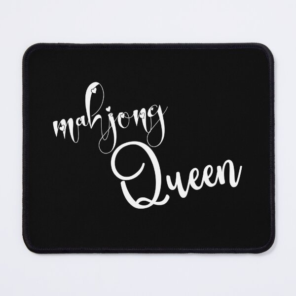 Item preview, mahjong queen - callygraphic white font with hearts, girly, lovely, feminine designed and sold by EmeraldeaArt.