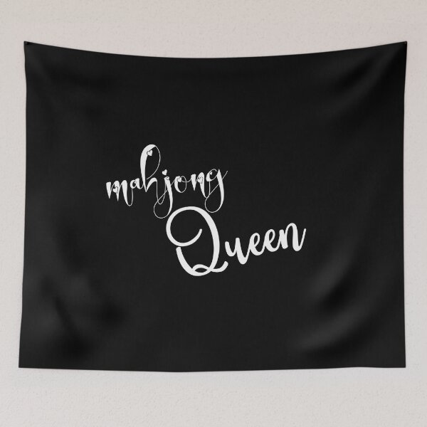 Item preview, mahjong queen - callygraphic white font with hearts, girly, lovely, feminine designed and sold by EmeraldeaArt.