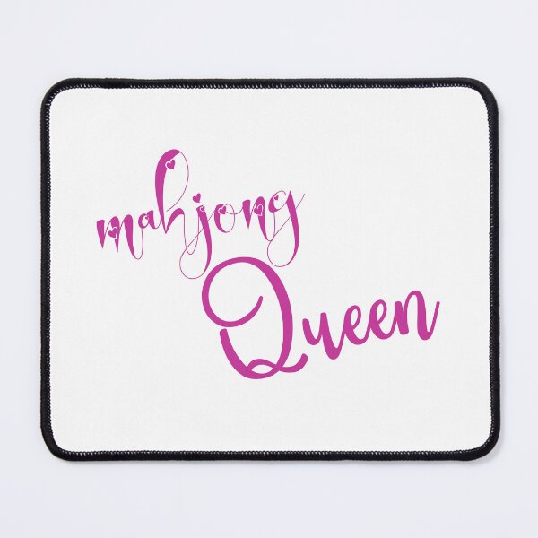 Item preview, mahjong queen - callygraphic pink font with hearts, girly, lovely, feminine designed and sold by EmeraldeaArt.