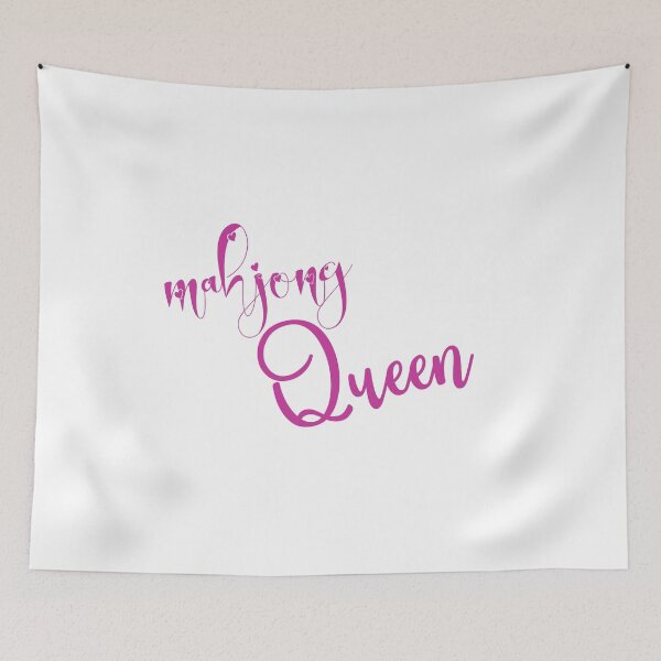 Item preview, mahjong queen - callygraphic pink font with hearts, girly, lovely, feminine designed and sold by EmeraldeaArt.