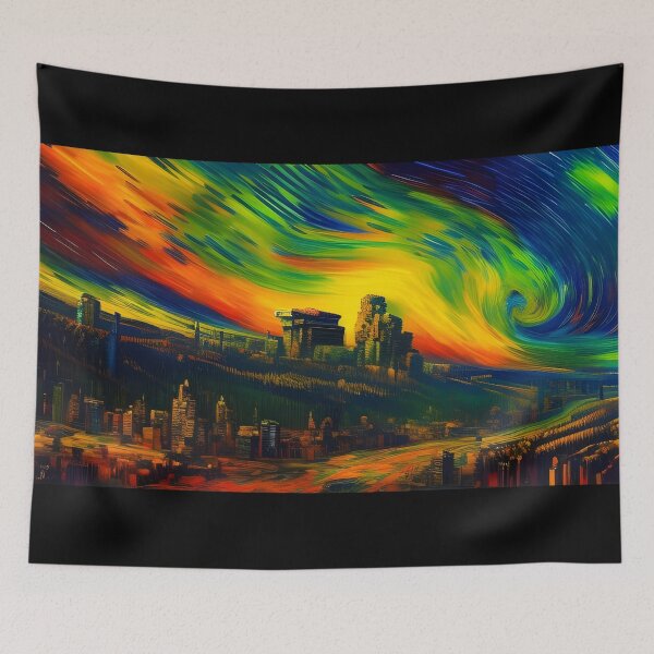 Item preview, Aurora Borealis Over Apocalyptic Landscape, impasto, Ai Generated Art  designed and sold by ACC .