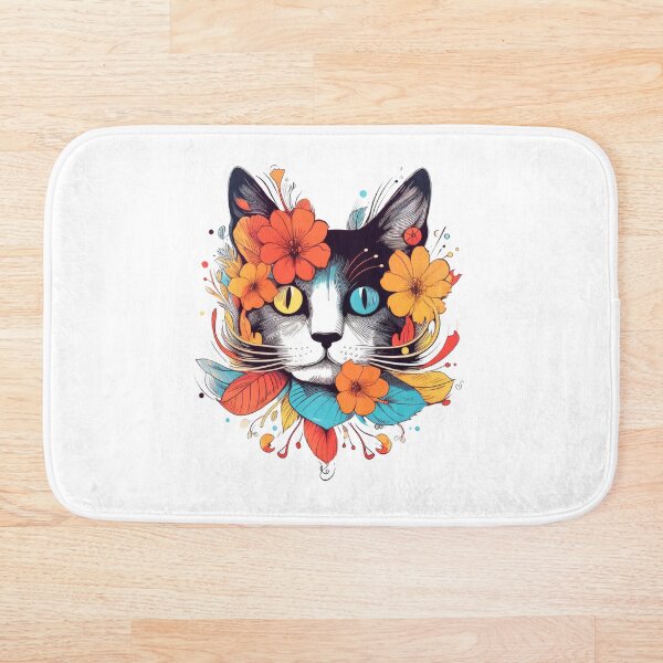 Item preview, Black Cat with Flower designed and sold by LynnePham.