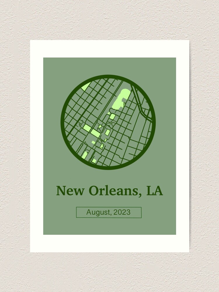 New Orleans Print New Orleans LA Art New Orleans Map NOLA 