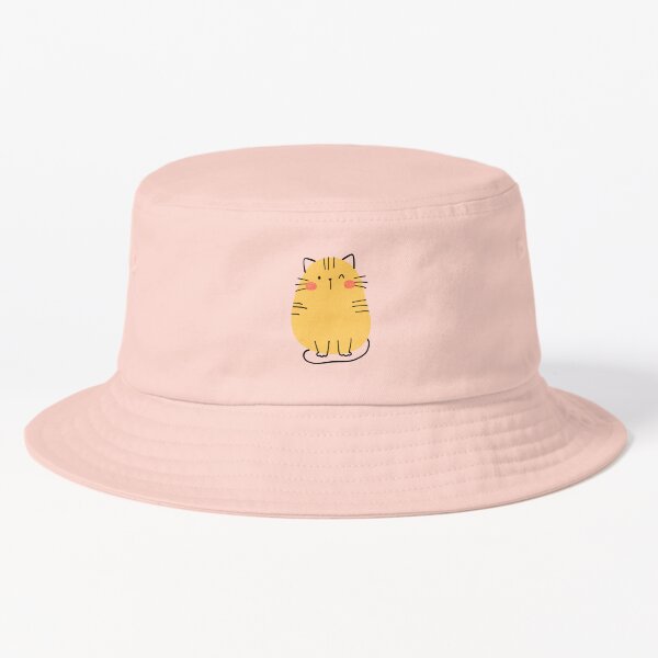 Kawaii Yellow Yippee Cat Bucket Hat