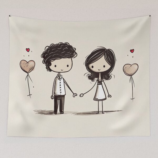 Item preview, Stickfigure love - cute and romantic designed and sold by miss-keysmash.