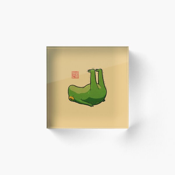 Item preview, yoga frog feet up Viparita Karani pose designed and sold by DingHuArt.