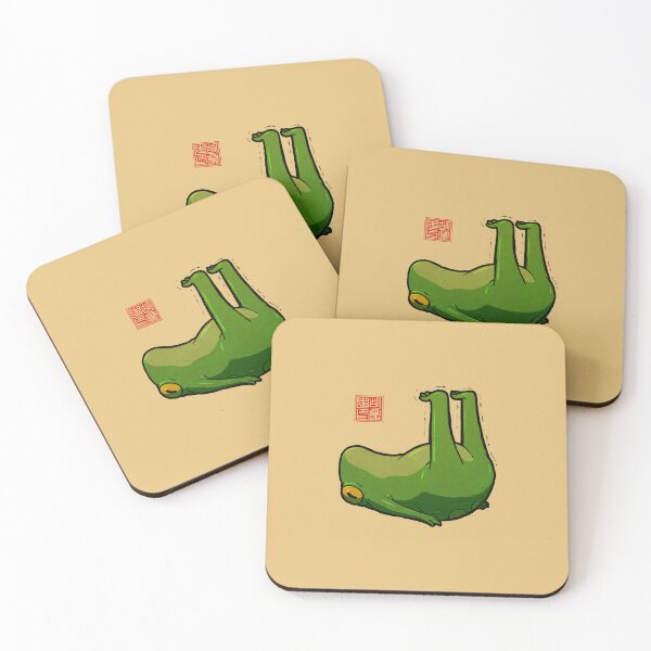 Item preview, yoga frog feet up Viparita Karani pose designed and sold by DingHuArt.