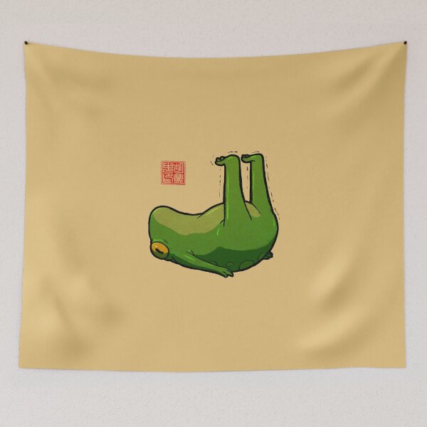 Item preview, yoga frog feet up Viparita Karani pose designed and sold by DingHuArt.
