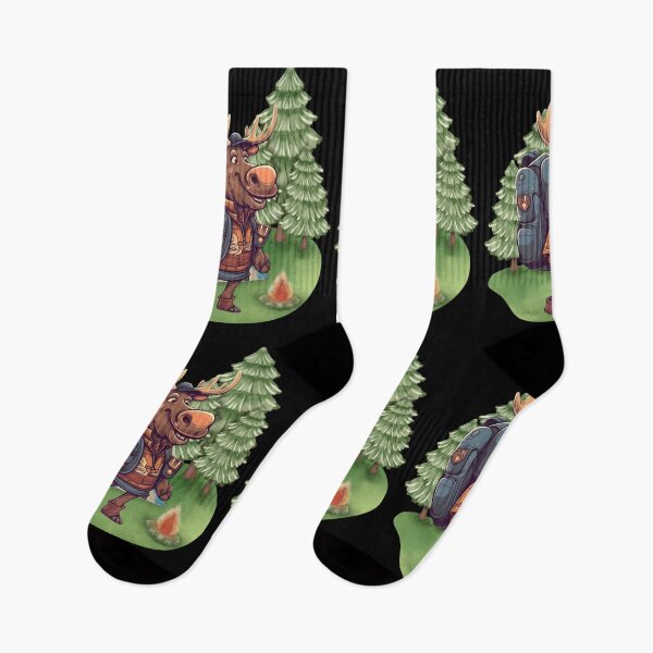 Item preview, Moose Hiking Camping Wilderness Campers designed and sold by wrinkledhippie.
