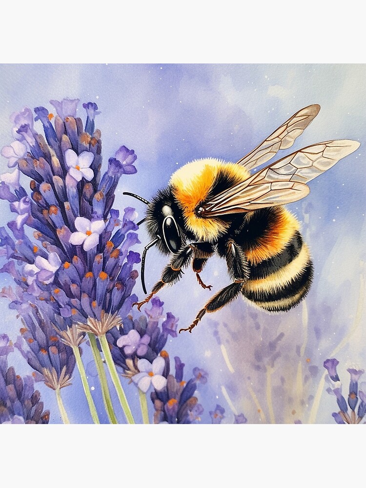 Bee, Bee Art, Bee Painting, Bumblebee, Honeybee, Bee On Flower