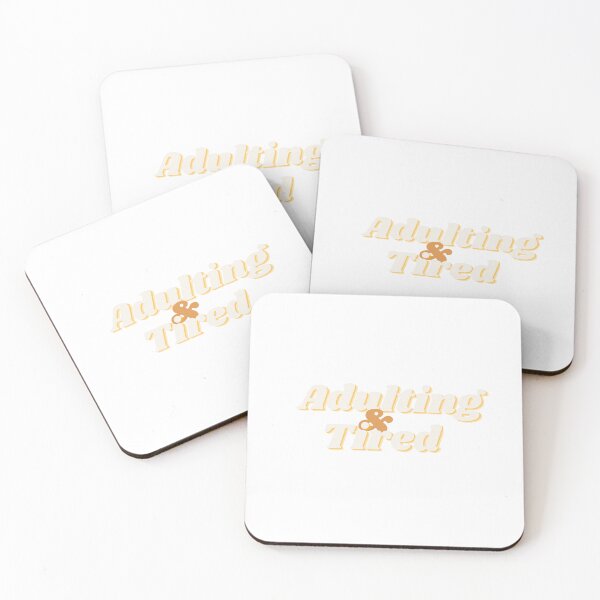 Item preview, Adulting and Tired Life Yellow Quote Meme Minimalist Cute Aesthetic Simple Trending Gift designed and sold by Winterlock.