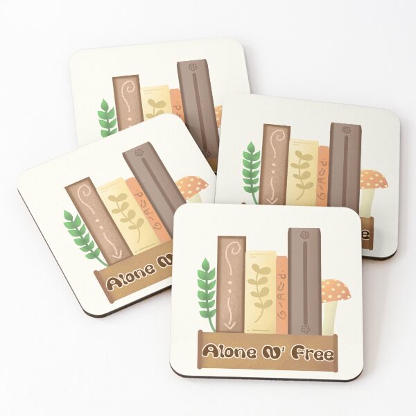 Item preview, Alone and free books cottagecore and hygge sticker by DozyJov designed and sold by DozyJov.