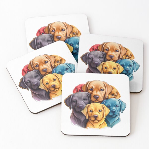 Item preview, Multi-Coloured Labrador Puppies, Mural Art Style designed and sold by CatDogBin.
