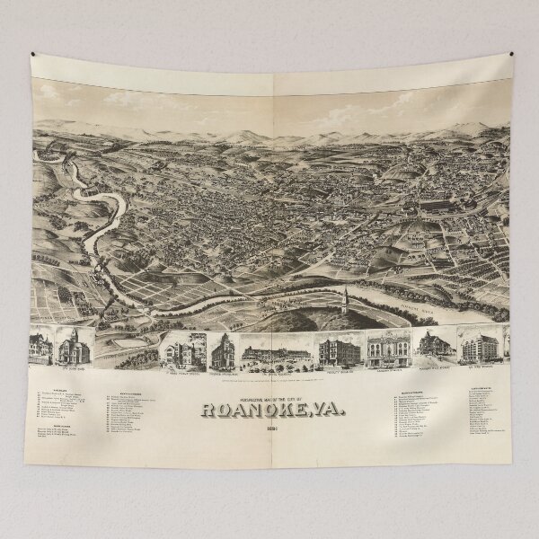 Item preview, Roanoke, Virginia (1891) designed and sold by allhistory.